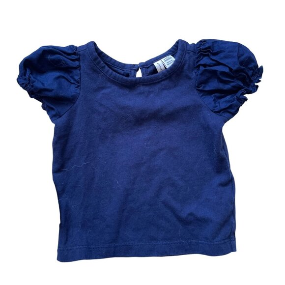 Janie & Jack 4-Piece Baby Girl Summer Clothes Bundle: Floral Tops & Navy Tee - Picture 11 of 14